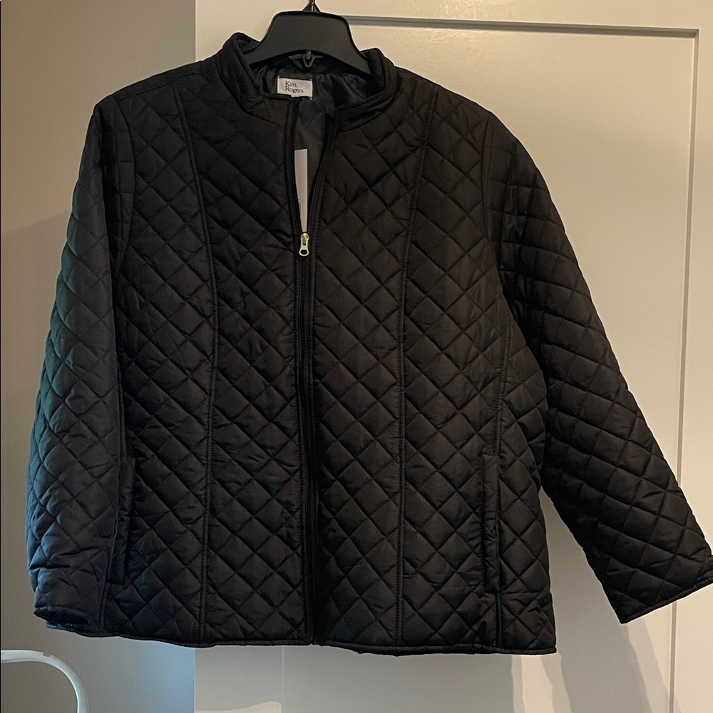 Kim Rogers Black Quilted Plus Jacket